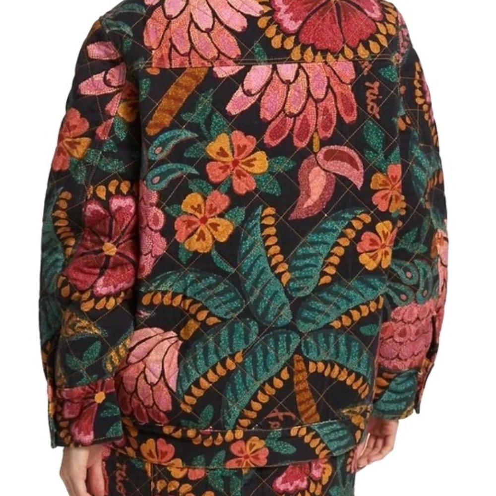 FARM Rio Flowerdoscopic Gabardine Jacket Floral Spring - Picture 6 of 16